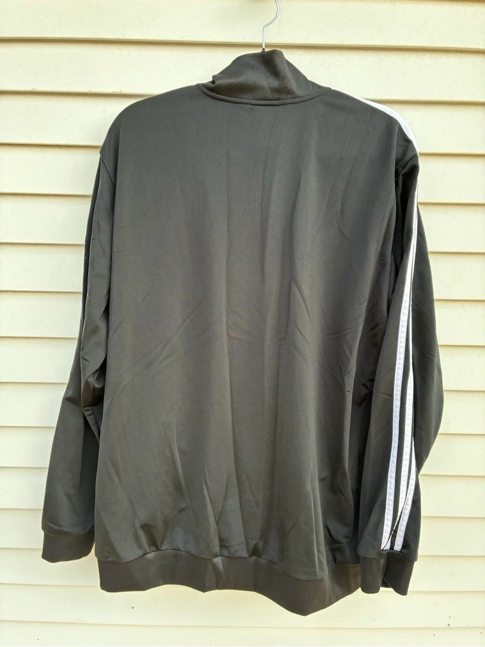 Adidas Men’s Black Track Jacket with White Stripes